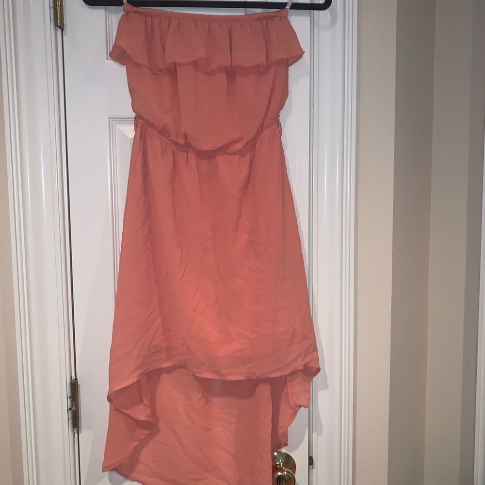 Strapless Pink high low dress